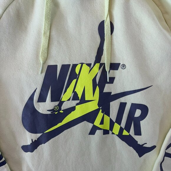 Nike Air Jordan Jumpman Logo Neon Yellow Pullover Hoodie Men's Size Medium - Picture 5 of 9